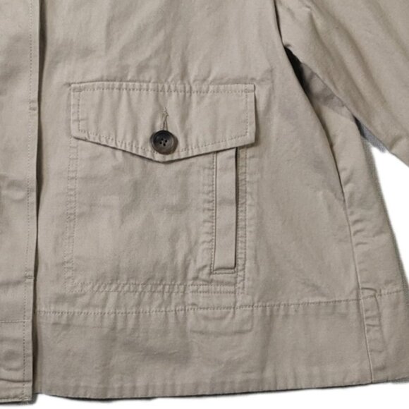 GAP Back-Pleated Cropped Khaki Jacket Size Large - Picture 5 of 8